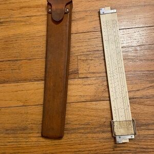 Vintage Slide Rule with Leather Case
